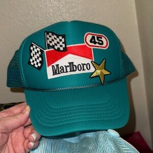 Marlboro Teal Racing Patch Trucker Hat